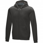 37510896-Męska organiczna bluza na suwak z kapturem Ruby wykonana z GRS z recyclingu i posiadająca certyfikat GOTS-Szary sztormowy 3xl