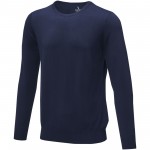 38227494-Merrit - męski sweter z okrągłym dekoltem-Granatowy xl