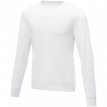 38231010-Męski sweter z okrągłym dekoltem Zenon-Biały xs